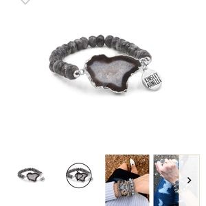 Kinsley Armelle, Agate Collection - Silver Smoky Bracelet